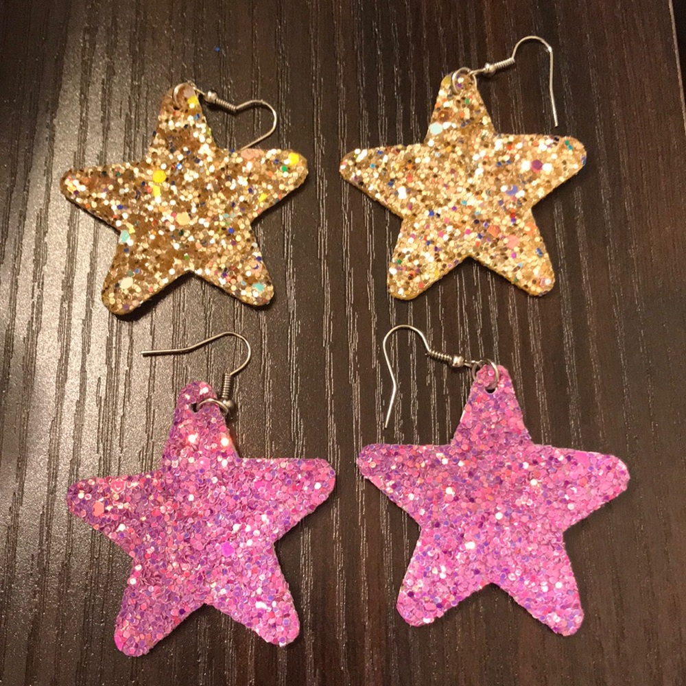 🆕Faux Leather Glitter ⭐️ Earrings